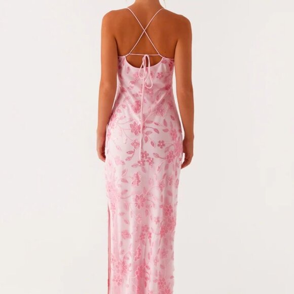 NWT Peppermayo Bright Lights Beaded Maxi Dress - Pink - Picture 2 of 2